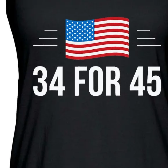 34 For 45 Trump Guilty 34 Times Ladies Essential Flowy Tank