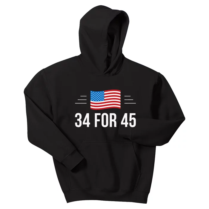 34 For 45 Trump Guilty 34 Times Kids Hoodie