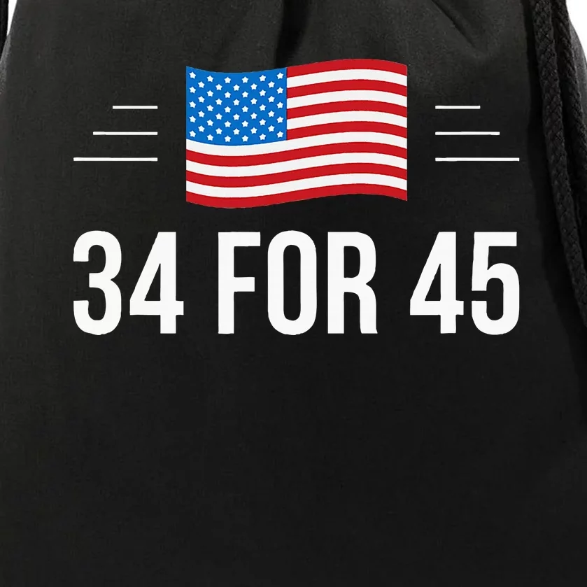 34 For 45 Trump Guilty 34 Times Drawstring Bag