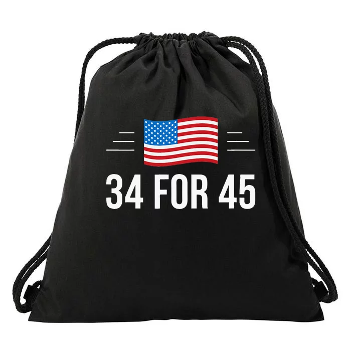 34 For 45 Trump Guilty 34 Times Drawstring Bag