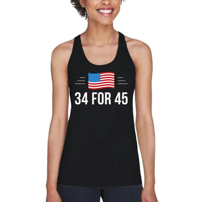 34 For 45 Trump Guilty 34 Times Women's Racerback Tank