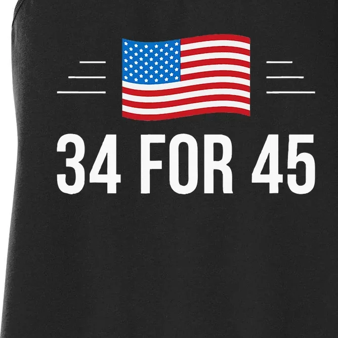 34 For 45 Trump Guilty 34 Times Women's Racerback Tank