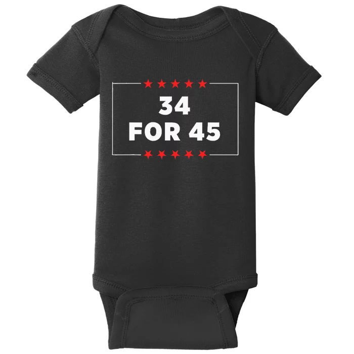 34 For 45 Trump Convicted Baby Bodysuit