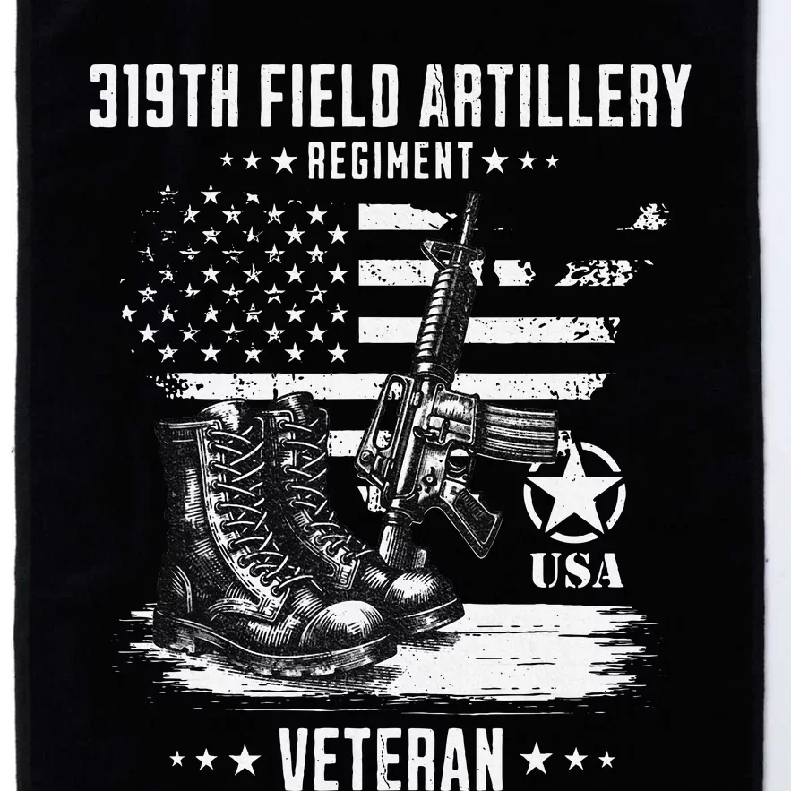 319th Field Artillery Regiment Veteran Military Distressed Platinum Collection Golf Towel