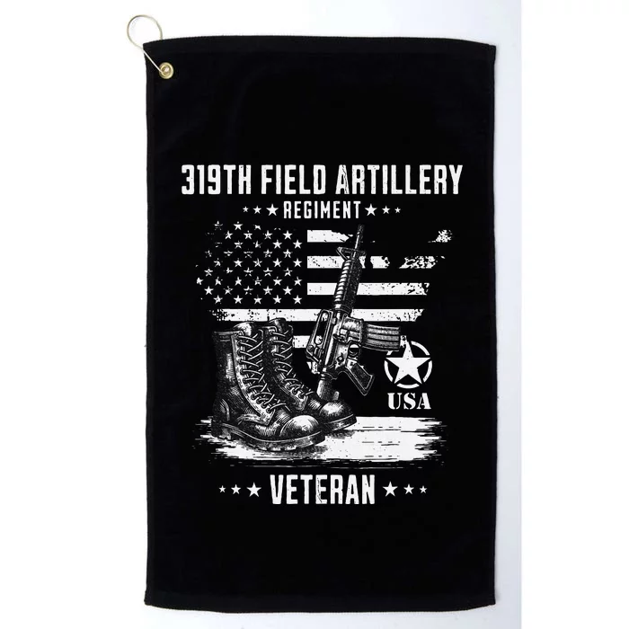 319th Field Artillery Regiment Veteran Military Distressed Platinum Collection Golf Towel