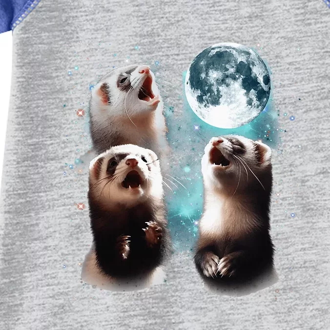 3 Ferret Moon Howling Ferret Head Infant Baby Jersey Bodysuit