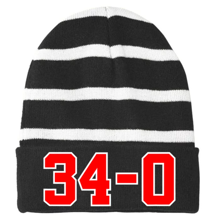 340 Funny Trump Guilty Trump Guilty Striped Beanie with Solid Band