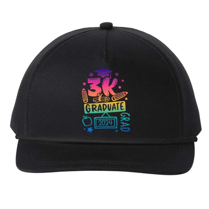 3k Graduate 2024 Funny 3k Kindergarten Graduation Snapback Five-Panel Rope Hat