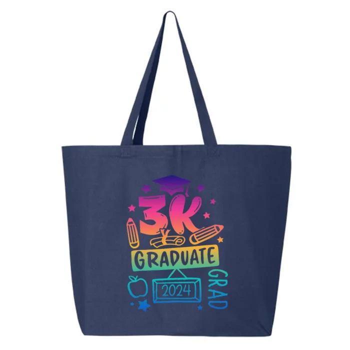 3k Graduate 2024 Funny 3k Kindergarten Graduation 25L Jumbo Tote