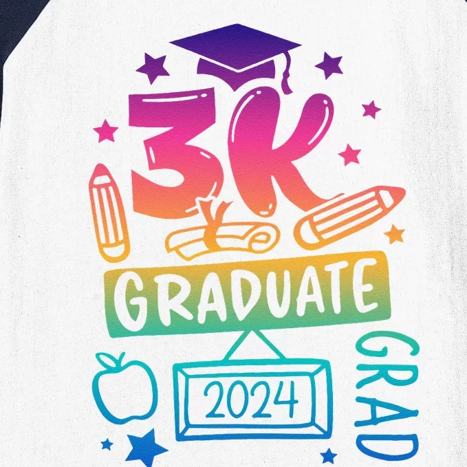 3k Graduate 2024 Funny 3k Kindergarten Graduation Baseball Sleeve Shirt