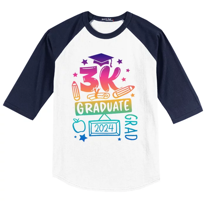 3k Graduate 2024 Funny 3k Kindergarten Graduation Baseball Sleeve Shirt