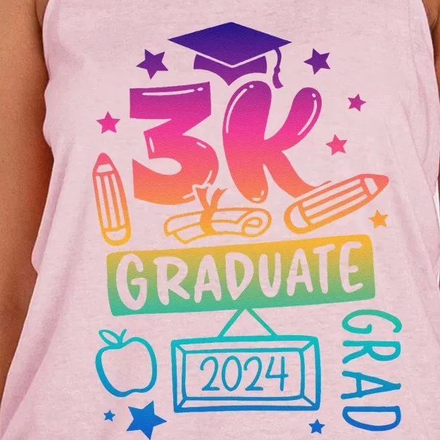 3k Graduate 2024 Funny 3k Kindergarten Graduation Women's Knotted Racerback Tank