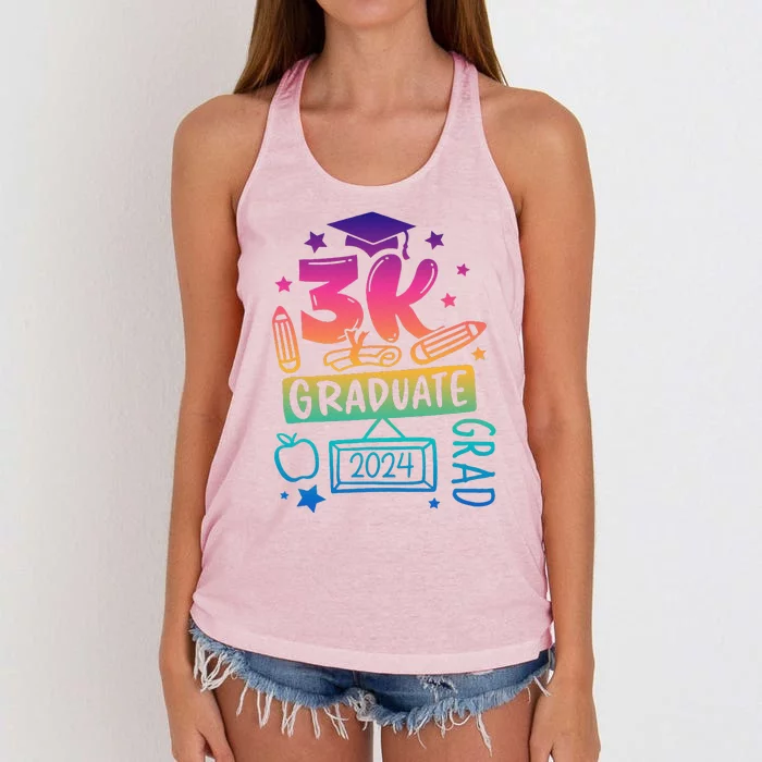 3k Graduate 2024 Funny 3k Kindergarten Graduation Women's Knotted Racerback Tank