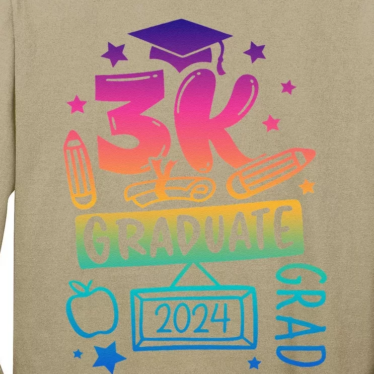 3k Graduate 2024 Funny 3k Kindergarten Graduation Tall Long Sleeve T-Shirt