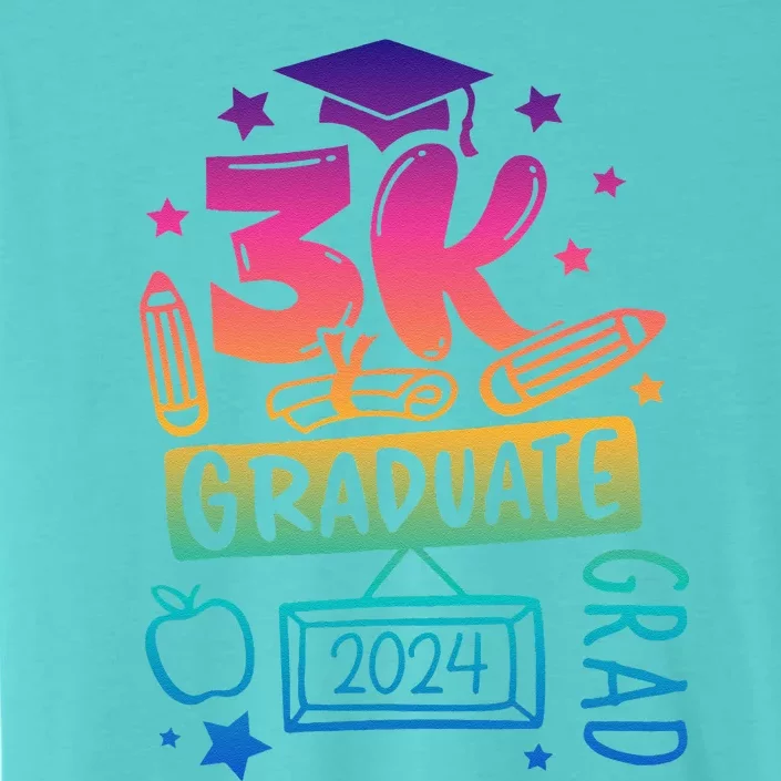 3k Graduate 2024 Funny 3k Kindergarten Graduation ChromaSoft Performance T-Shirt