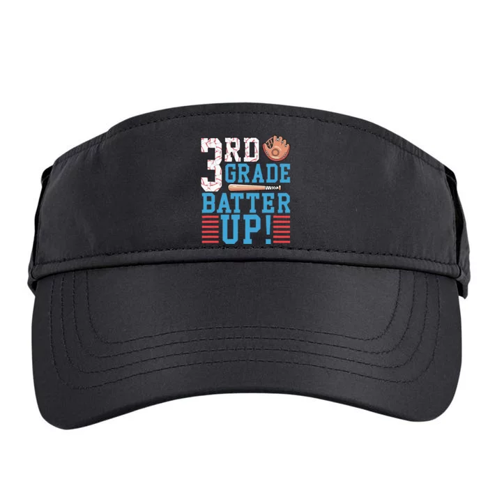 3rd Grade Back To School 3rd Grade Batter Up Baseball Adult Drive Performance Visor