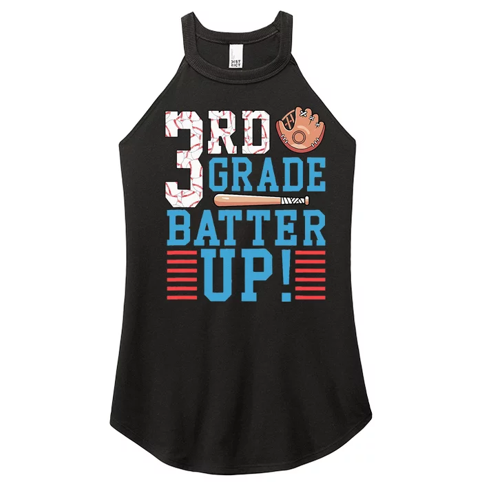 3rd Grade Back To School 3rd Grade Batter Up Baseball Women’s Perfect Tri Rocker Tank