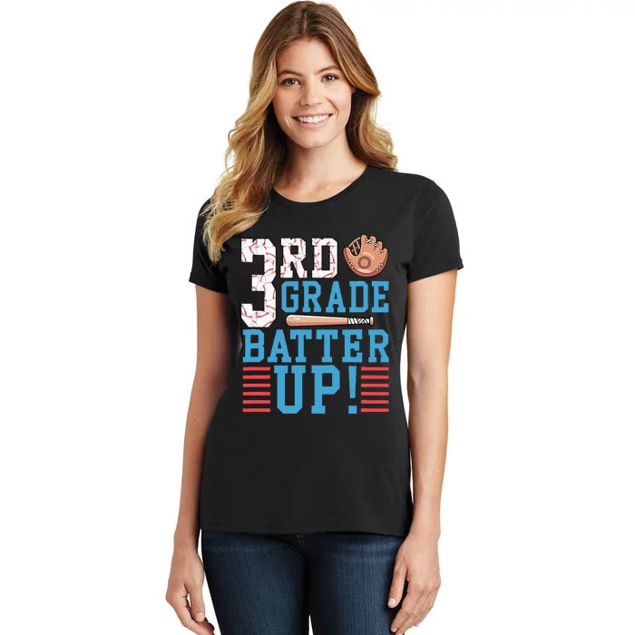 3rd Grade Back To School 3rd Grade Batter Up Baseball Women's T-Shirt