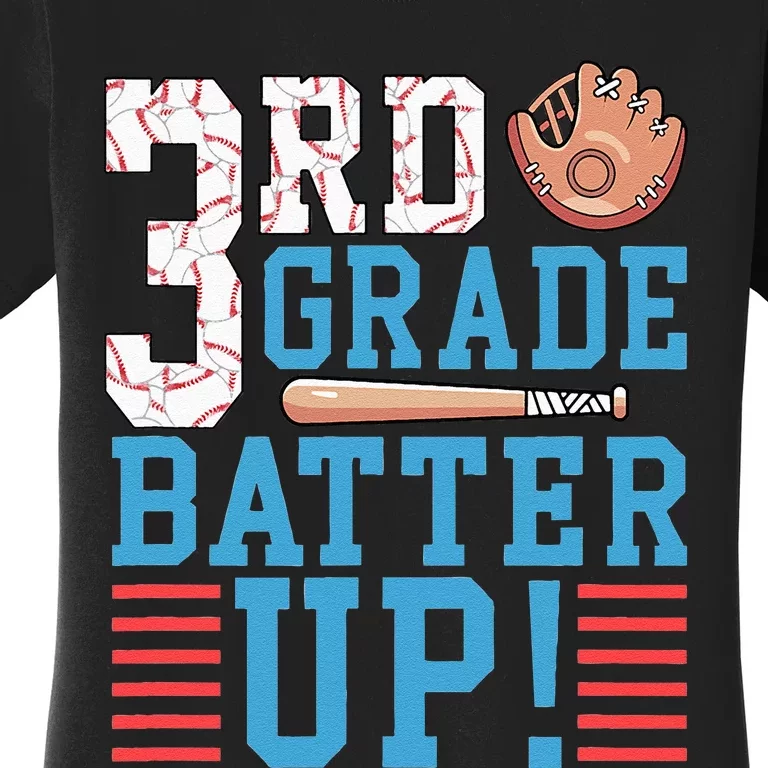 3rd Grade Back To School 3rd Grade Batter Up Baseball Women's T-Shirt