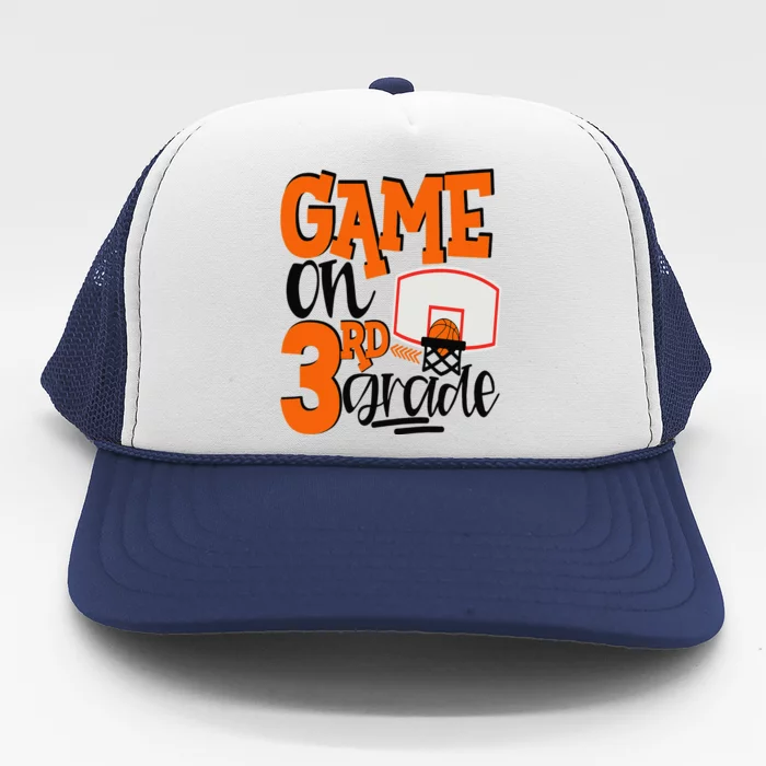 3rd Grade Basketball First Day Of School Sports Trucker Hat