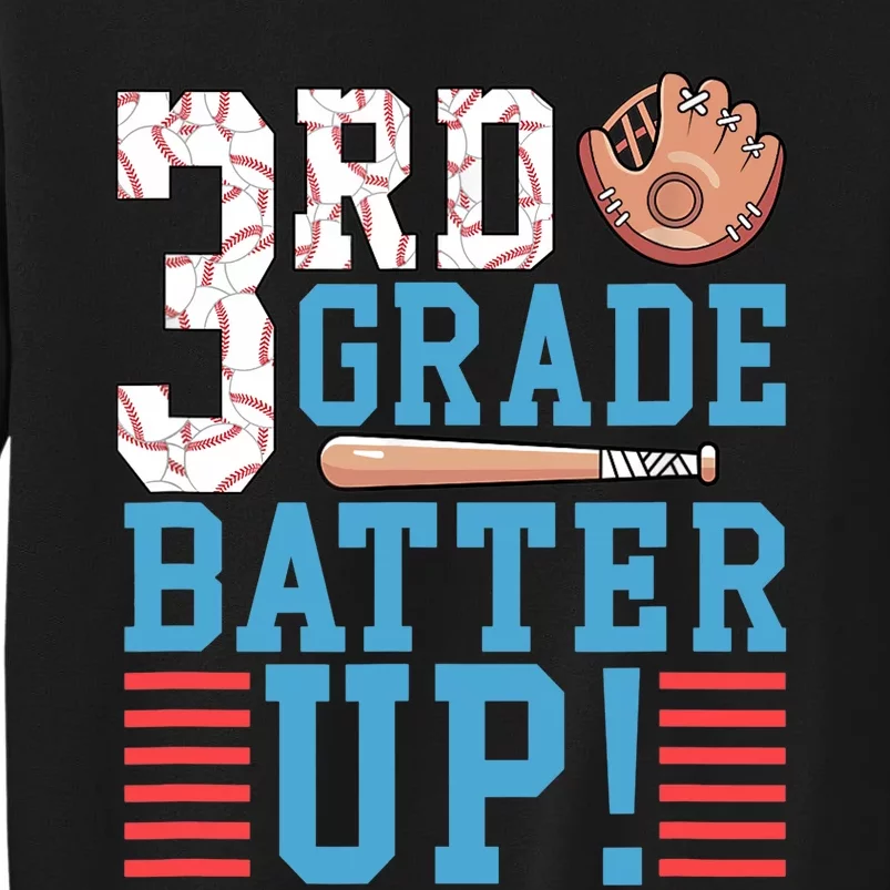 3rd Grade Back To School 3rd Grade Batter Up Baseball Tall Sweatshirt