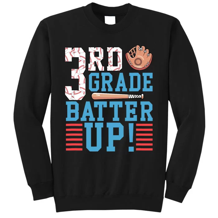 3rd Grade Back To School 3rd Grade Batter Up Baseball Tall Sweatshirt