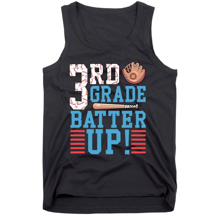 3rd Grade Back To School 3rd Grade Batter Up Baseball Tank Top