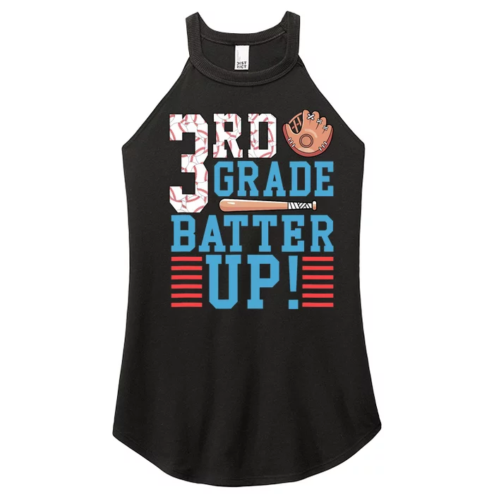 3rd Grade Back To School 3rd Grade Batter Up Baseball Women’s Perfect Tri Rocker Tank