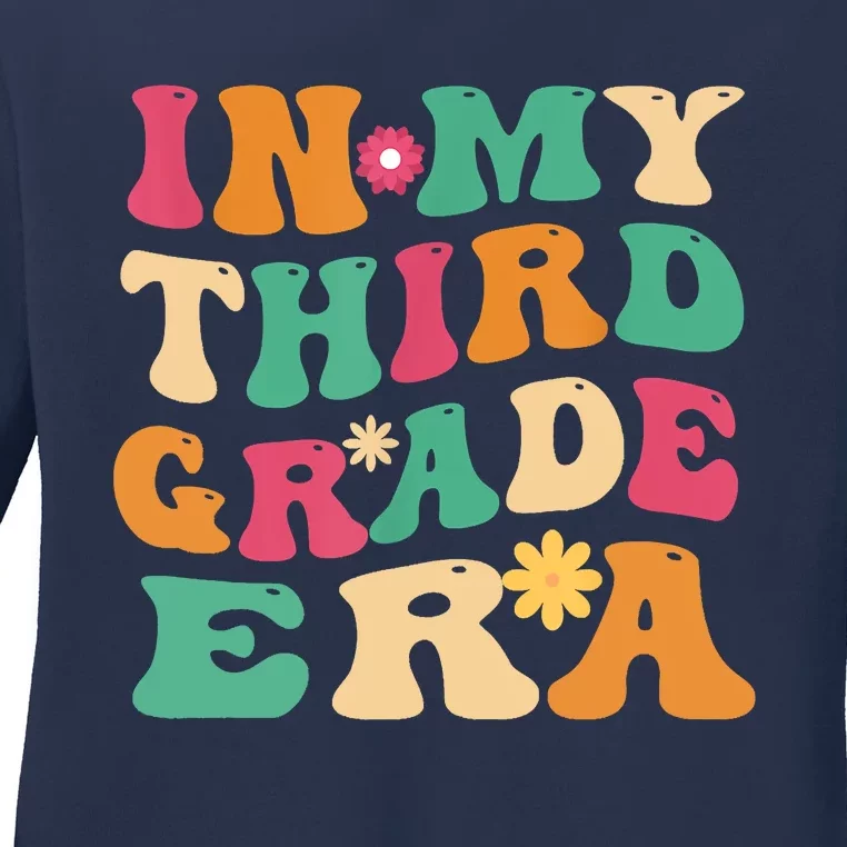 3rd Grade Back To School Retro In My Third Grade Era Teacher Ladies Long Sleeve Shirt