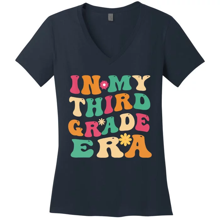 3rd Grade Back To School Retro In My Third Grade Era Teacher Women's V-Neck T-Shirt