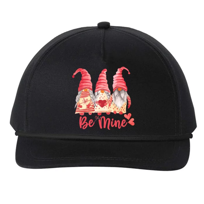 3 Gnomies Be Mine Gift For Valentine Day Snapback Five-Panel Rope Hat