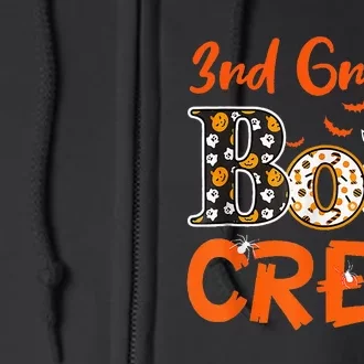 3rd Grade Boo Crew Halloween Gifts Teachers Students Costume Full Zip Hoodie