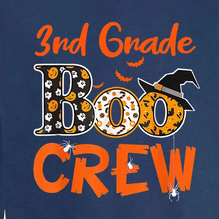 3rd Grade Boo Crew Halloween Gifts Teachers Students Costume Garment-Dyed Sweatshirt