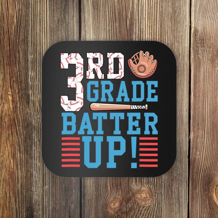 3rd Grade Back To School 3rd Grade Batter Up Baseball Coaster