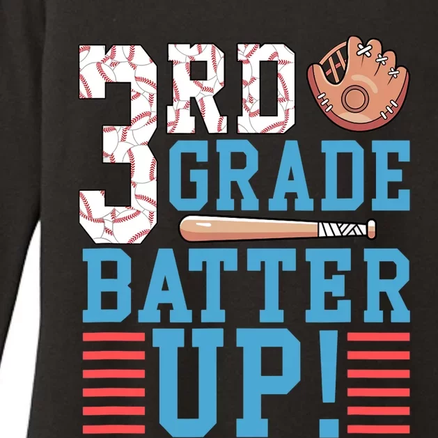 3rd Grade Back To School 3rd Grade Batter Up Baseball Womens CVC Long Sleeve Shirt