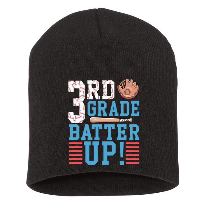 3rd Grade Back To School 3rd Grade Batter Up Baseball Short Acrylic Beanie