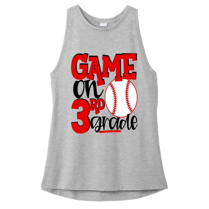 3rd Grade Baseball Player Boy 1st Day Of School Ladies Tri-Blend Wicking Tank