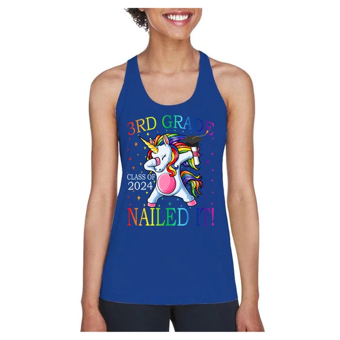 3Rd Grade Class Of 2024 Nailed It Unicorn Gift Women's Racerback Tank