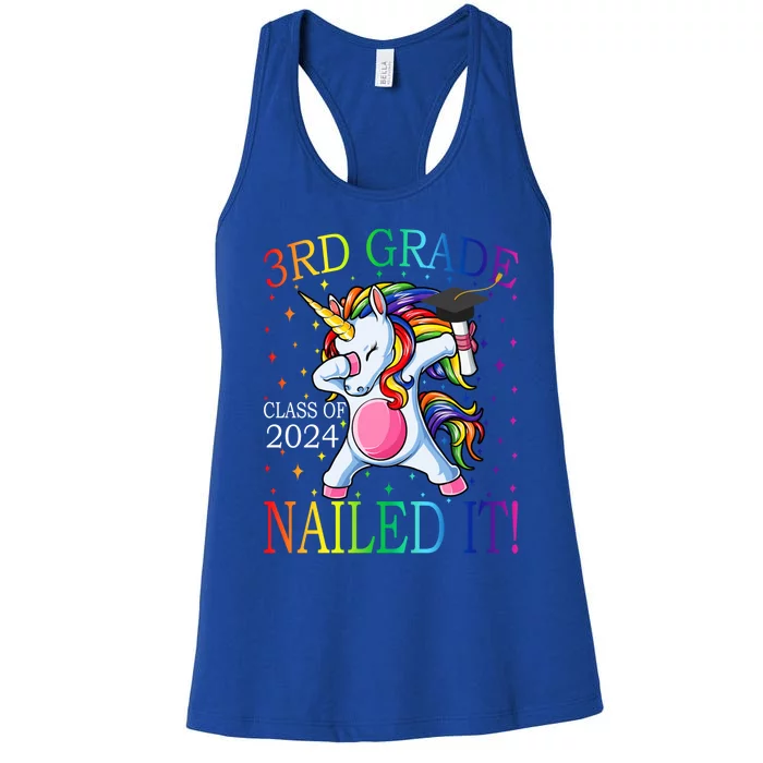 3Rd Grade Class Of 2024 Nailed It Unicorn Gift Women's Racerback Tank