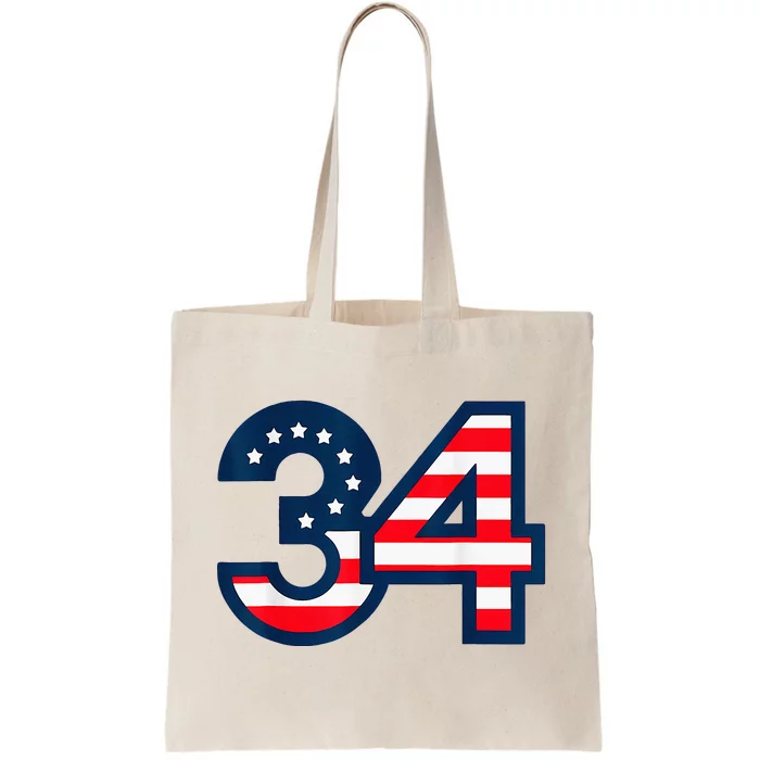 34 Guilty Counts Trial Judge Usa Flag Tote Bag