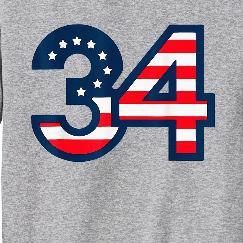 34 Guilty Counts Trial Judge Usa Flag Tall Sweatshirt