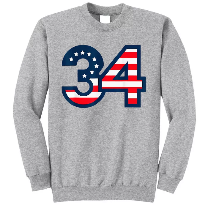 34 Guilty Counts Trial Judge Usa Flag Tall Sweatshirt