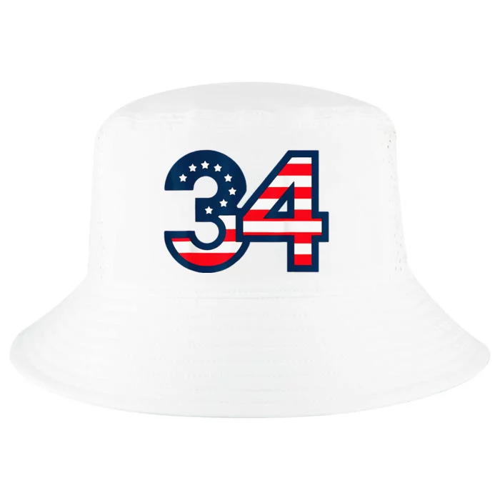 34 Guilty Counts Trial Judge Usa Flag Cool Comfort Performance Bucket Hat