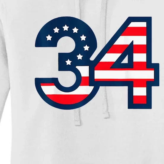 34 Guilty Counts Trial Judge Usa Flag Women's Pullover Hoodie