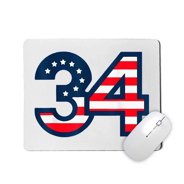 34 Guilty Counts Trial Judge Usa Flag Mousepad