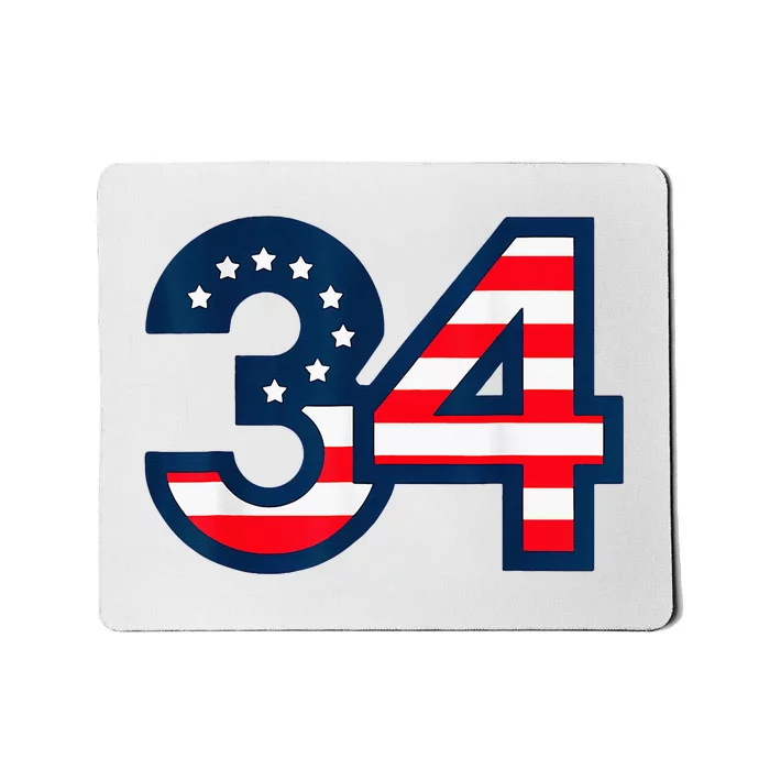 34 Guilty Counts Trial Judge Usa Flag Mousepad