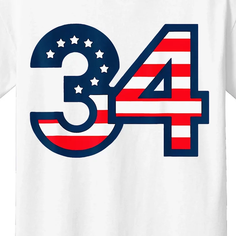 34 Guilty Counts Trial Judge Usa Flag Kids T-Shirt