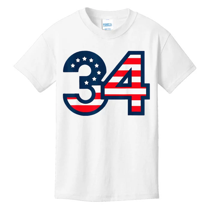 34 Guilty Counts Trial Judge Usa Flag Kids T-Shirt