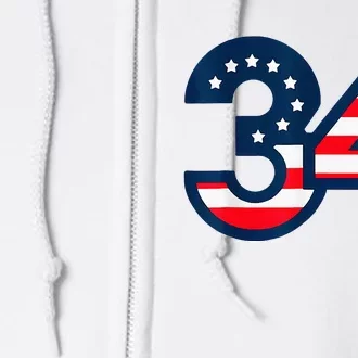 34 Guilty Counts Trial Judge Usa Flag Full Zip Hoodie