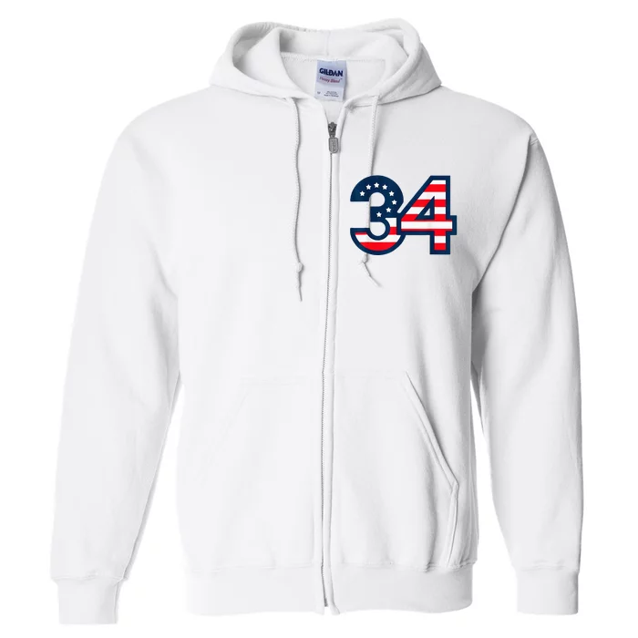 34 Guilty Counts Trial Judge Usa Flag Full Zip Hoodie